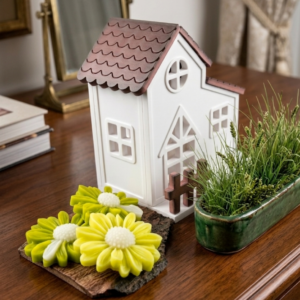 Gipsowy domek - lampion