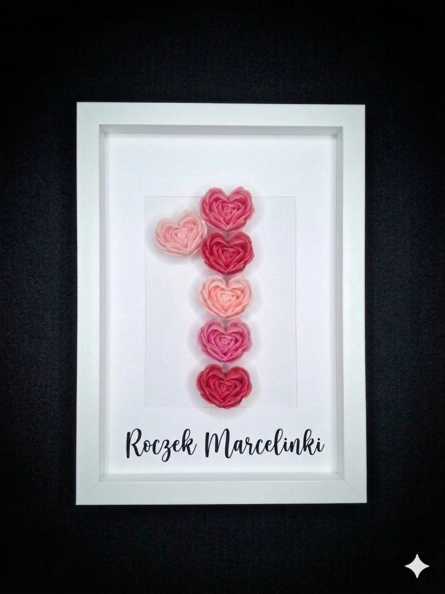 Ramka 3D z kwiatami z wosku pszczelego - obrazek 4