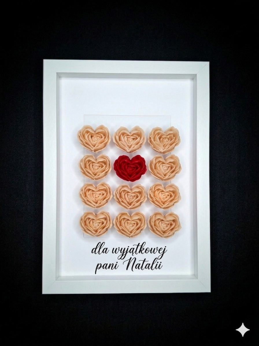 Ramka 3D z kwiatami z wosku pszczelego - obrazek 3