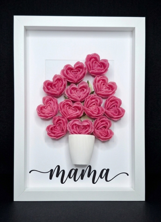 Ramka 3D z kwiatami z wosku pszczelego - obrazek 5