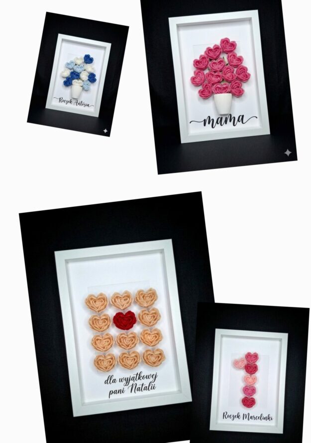 Ramka 3D z kwiatami z wosku pszczelego